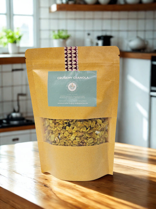 Golden Crunch Granola – Knuspriges Ofen-Granola mit Kokos, Kakao & Banane