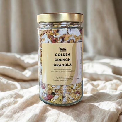 Golden Crunch Granola – Knuspriges Ofen-Granola mit Kokos, Kakao & Banane