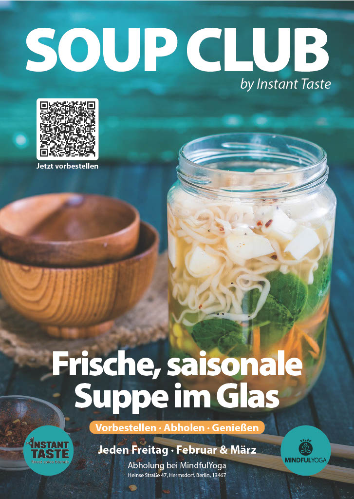 Schraubglas mit asiatischer Suppe
